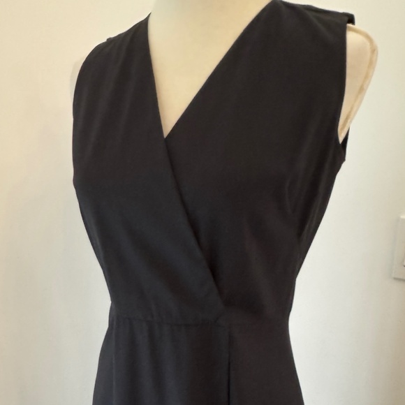 JIL SANDER Black Sleeveless A-Line Wrap Midi Wrap Dress IT 40 Poly Blend - Picture 5 of 11